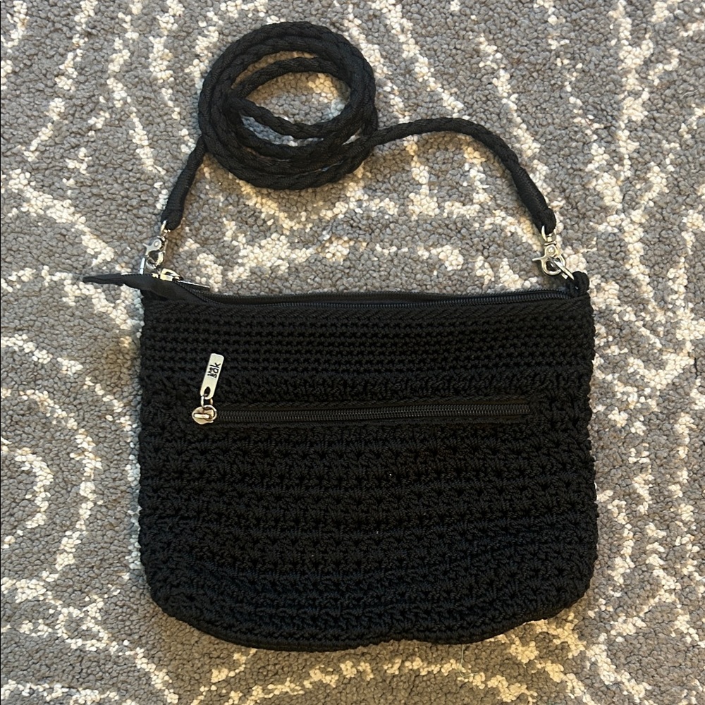 The Sak Black Crochet Crossbody Bag